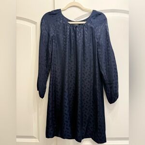 J Crew Navy Blue Paisley Tonal Dress - Size 8
